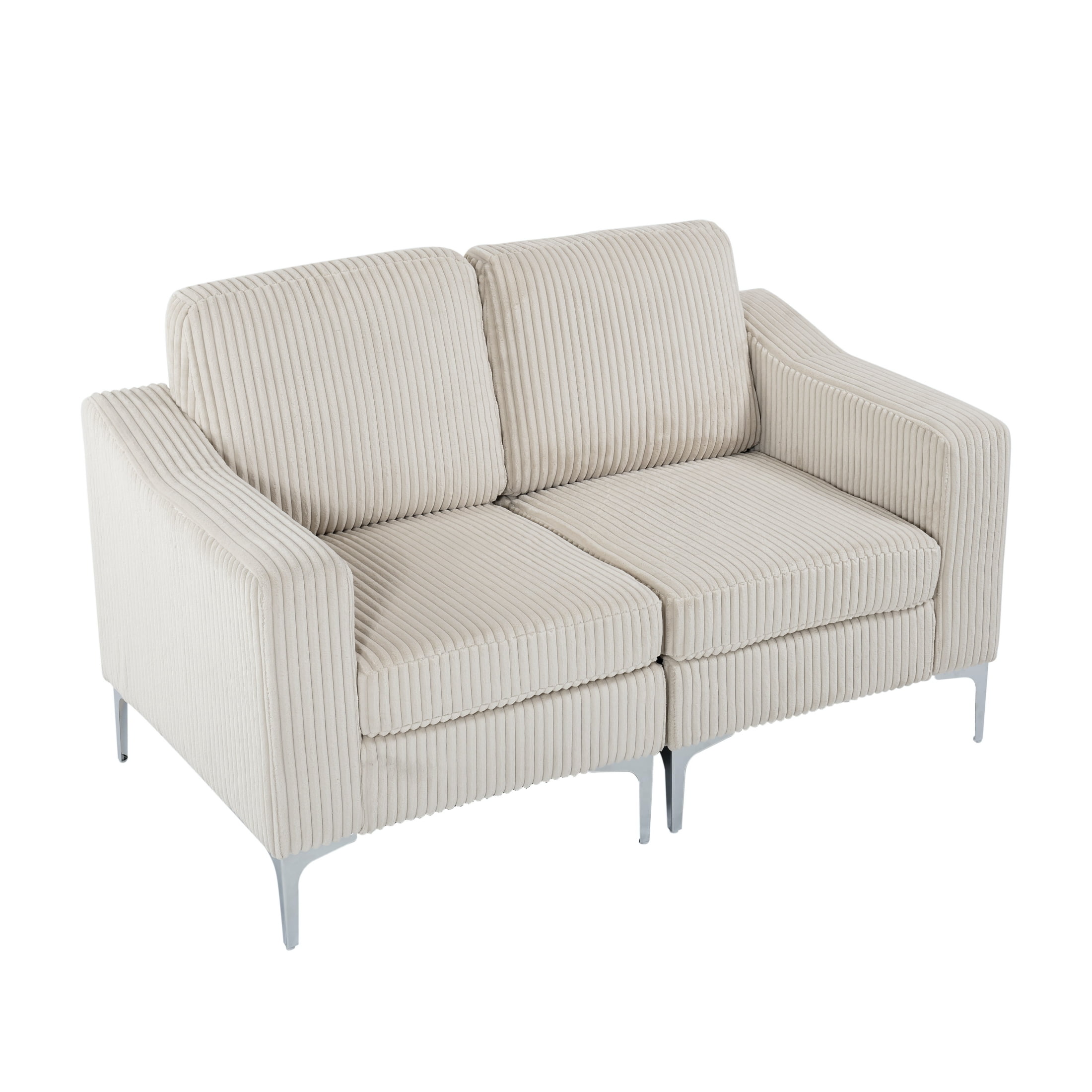 Vinform Loveseat Sofa 2-Seat for Small Space, Corduroy, Beige