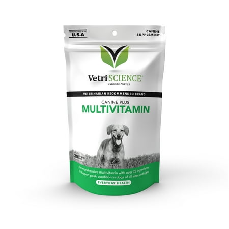 UPC: 0026664003409 | VetriScience Canine Plus Multivitamin for Senior Dogs Mood Skin Coat Liver Function Vegetable Flavor 30 Bite Size Chews