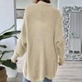 thumbnail image 6 of ATOYSOY Women's Lightweight Midi Coat Open Front Cardigan Fall Winter Casual Sweatshirts Long Sleeve Tops Outwear Loose Jackets Sweaters for Women Beige Free Size, 6 of 6