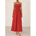 thumbnail image 3 of Vestido largo PRETTYGARDEN para mujer, estampado, verano 2025, rojo, 3 of 9