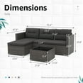 thumbnail image 3 of OC Orange-Casual 5-Piece Outdoor Sectional Sofa Set with Glass Coffee Table Grey Rattan & Dark Grey Cushion, 3 of 7