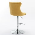 thumbnail image 2 of Counter Height Bar Stools from 25-33 Inch, Swivel Barstools with High Back, Button Tufted and Nailheads Trim, Velvet Upholstered Bar Chairs for Kitchen Dining Room (Gold with Silver Base,Set of 4), 2 of 9