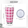 thumbnail image 4 of Salouo Plaid Heart Print 20oz Tumbler with Lid,Stainless Steel Vacuum Insulated Tumbler Durable Insulated Coffee Mug Thermal Cup with Splash Proof Sliding Lid-Straw Three-piece Set, 4 of 8