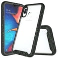 thumbnail image 1 of for Samsung Galaxy A10E Clear Black And Front Bumper Guard Grids Pattern Kick stand Hybrid Slim Shock Bumper Cover (Black) - Built In Screen, 1 of 4