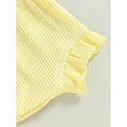 thumbnail image 6 of Newborn Baby Girl Summer Clothes Shorts Set Sleeveless Knit Romper Bodysuit Ruffled Shorts Headband 3Pcs Boho Outfit, 6 of 7