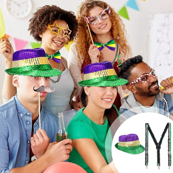 Carnival Set Three Color Festival Dress Up Combination Carnival Party Glitter Decoration Supplies, C