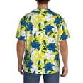 thumbnail image 3 of Uemuo Lilies Flowers Pattern Cotton Linen Short Sleeve Shirts,Casual Lightweight Button Down Shirts,Vacation Beach Summer Tops-3X-Large, 3 of 7