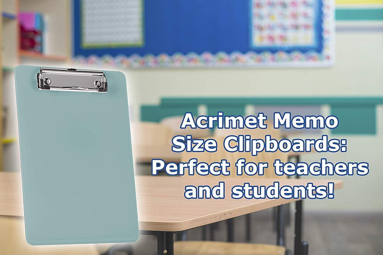 Acrimet Clipboard Memo Size A5 (9 1/4” x 6 5/16”) Low Profile Clip (Plastic) (Solid Green Color) (6 Pack)
