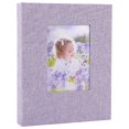 thumbnail image 2 of 6 Inch Vertical Photo Album,Slip in Picture Albums,Linen Cover Memory Book with Front Window,Postcard Album,Photo Album for Wedding,Family,Anniversare,Vacation,Graduation Picture,Holds Many Photos, 2 of 2