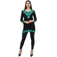 thumbnail image 2 of Phagun Women's Black Georgette Tunic Aari Work Long Sleeve Casual Ethnic Top-20, 2 of 8