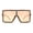 Clear Beige, variant on Rhinestone Rock and Roll Bling Oversize Flat Top Plastic Sunglasses All Black