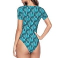 thumbnail image 4 of Easygdp Seahorse Women's One-Piece Swimsuit Slim Fit Crew Neck Bodysuit Athletic Swimwear with Concealed Buckle - Large, 4 of 9