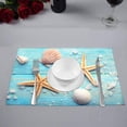 thumbnail image 2 of MKHERT Summer Sea Stars and Shells Wooden Placemats Table Mats for Dining Room Kitchen Table Decoration 12x18 inch,Set of 6, 2 of 4
