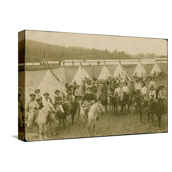 Art.com 101 Ranch & Buffalo Bill Wild West Show, Circa 1900s Stretched Canvas Print Wall Art, 18" x 12"