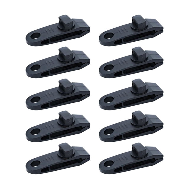 10 clips para lona, resistentes, prácticos sujetadores para carpas, clips fijos para toldos, tornillos de mariposa para cubiertas de barcos. Negro