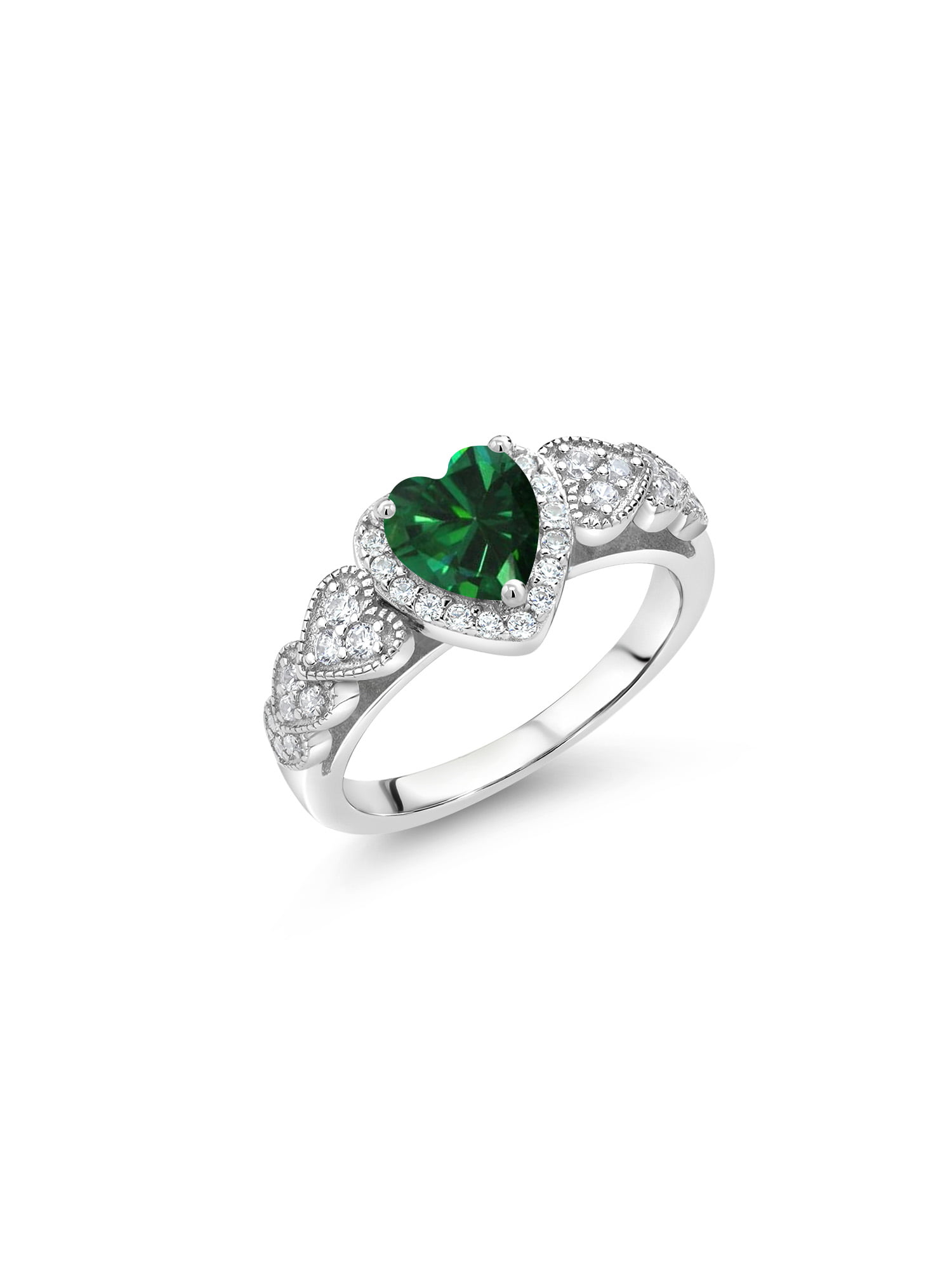 3.00 Carats Marquise Cut Simulated Emerald Ring Sterling Silver Sizes 5 to 9 