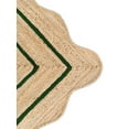 thumbnail image 4 of Vintage Jute Area Rug Decor Braided Rectangular Scalloped Vintage Carpet with Multi Border Green 2' x 10' BY KALVEERA, 4 of 5