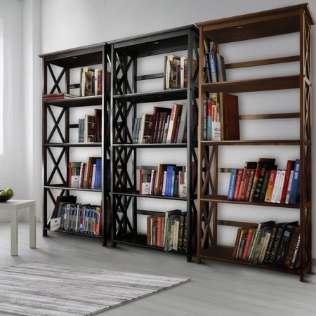 Casual Home Montego Shelf Bookcase-Color:Walnut,Size:5-Shelf