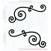 Curly Swirls 2pc Wall Art Decals Vinyl Stickers Home Décor 11x5.5-inch Black