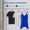 thumbnail image 4 of Ganchos de Terciopelo Premium Serenelife, Ahorradores de Espacio, Resistentes, con Gancho Metálico Giratorio de 360°, para Trajes, Pantalones y Vestidos, Morado, Pack 100, 4 of 7