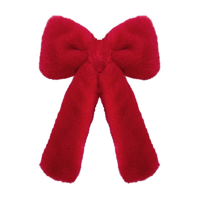 Leodye Lot de 1 Nœuds de Noël Rouges Décorations Extérieures, Grand Nœud de Décoration d'Arbre de Noël, Couronne en Velours avec Bord Doré Pailleté pour Décoration de Porte d'Entrée de Maison de Noël-7.9*11.8*1.2 Po