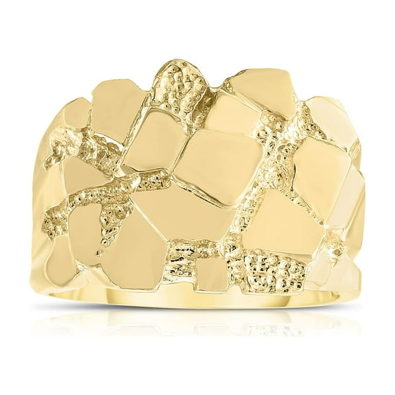 Floreo Men's 10k Yellow Gold 16mm Uneven Dense Nugget Ring