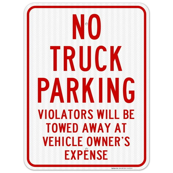 No Truck Parking Sign,
