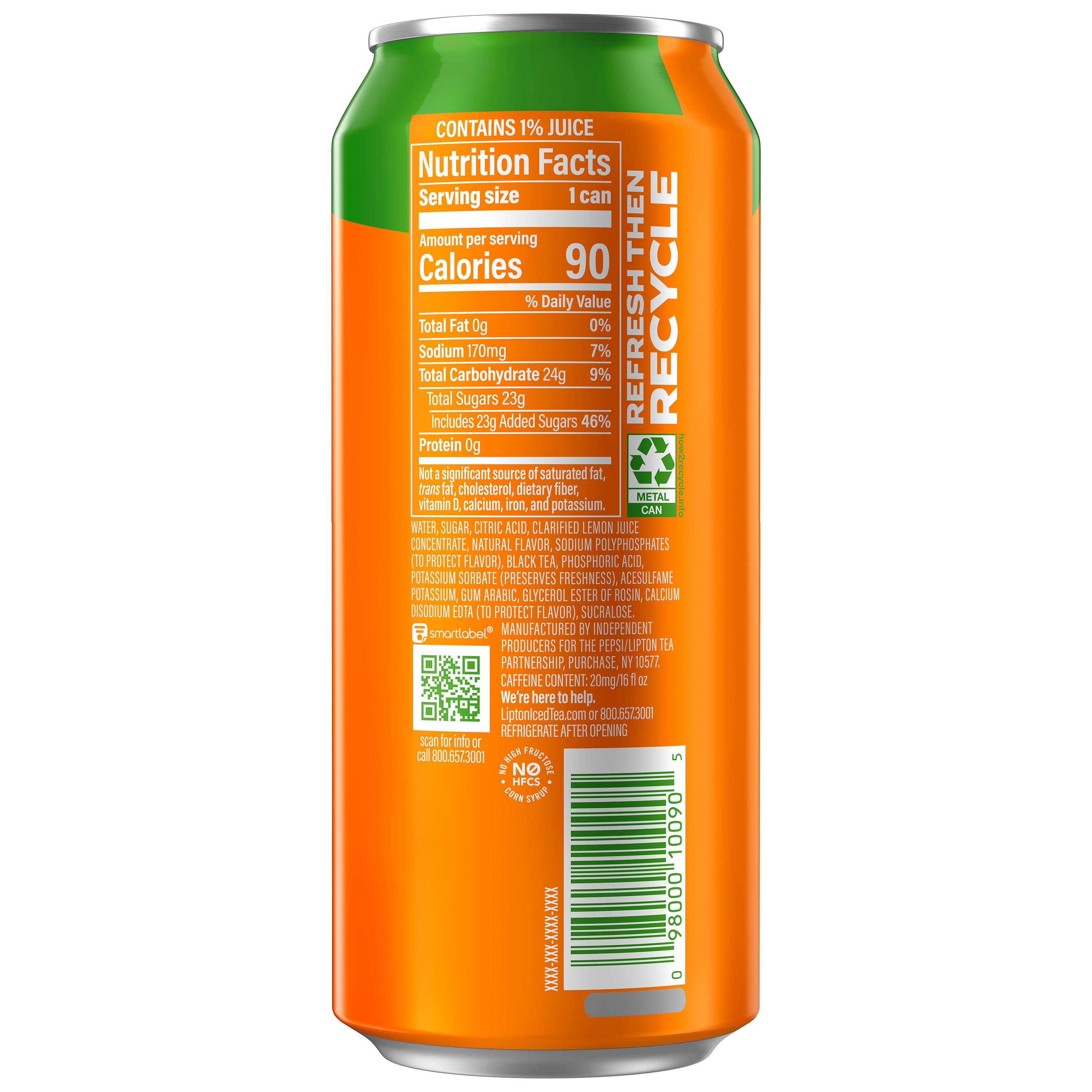 Lipton Fusions Iced Tea Pineapple Mango Lemonade 16 fl oz Can