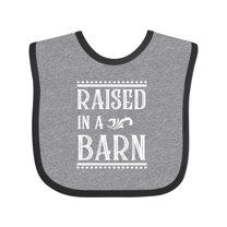 Inktastic RAISED in a BARN in White Boys or Girls Baby Bib