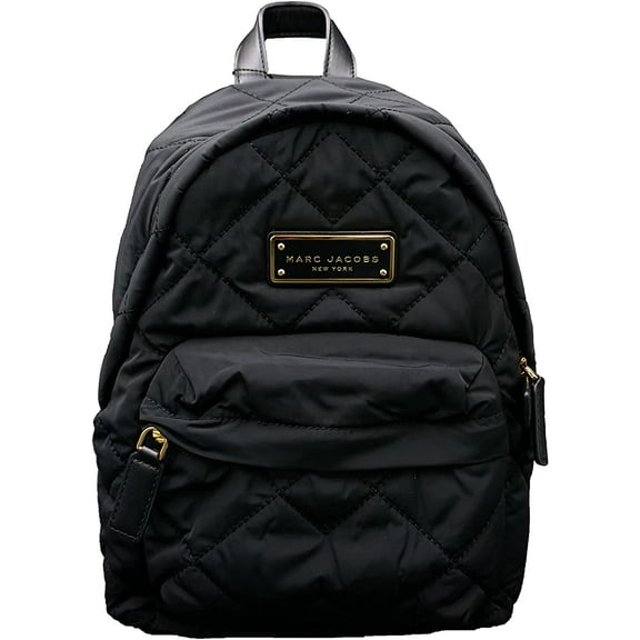 Marc Jacobs M Black/Gold Hardware Women's Quilted Nylon Mini Backpack