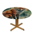 thumbnail image 3 of HAOXIT Sitting Fox Trees Fitted Round Tablecloth Waterproof Table Cloth with Elastic Edge Wipe Clean Table Cover for Indoor Outdoor 31-35, 3 of 8