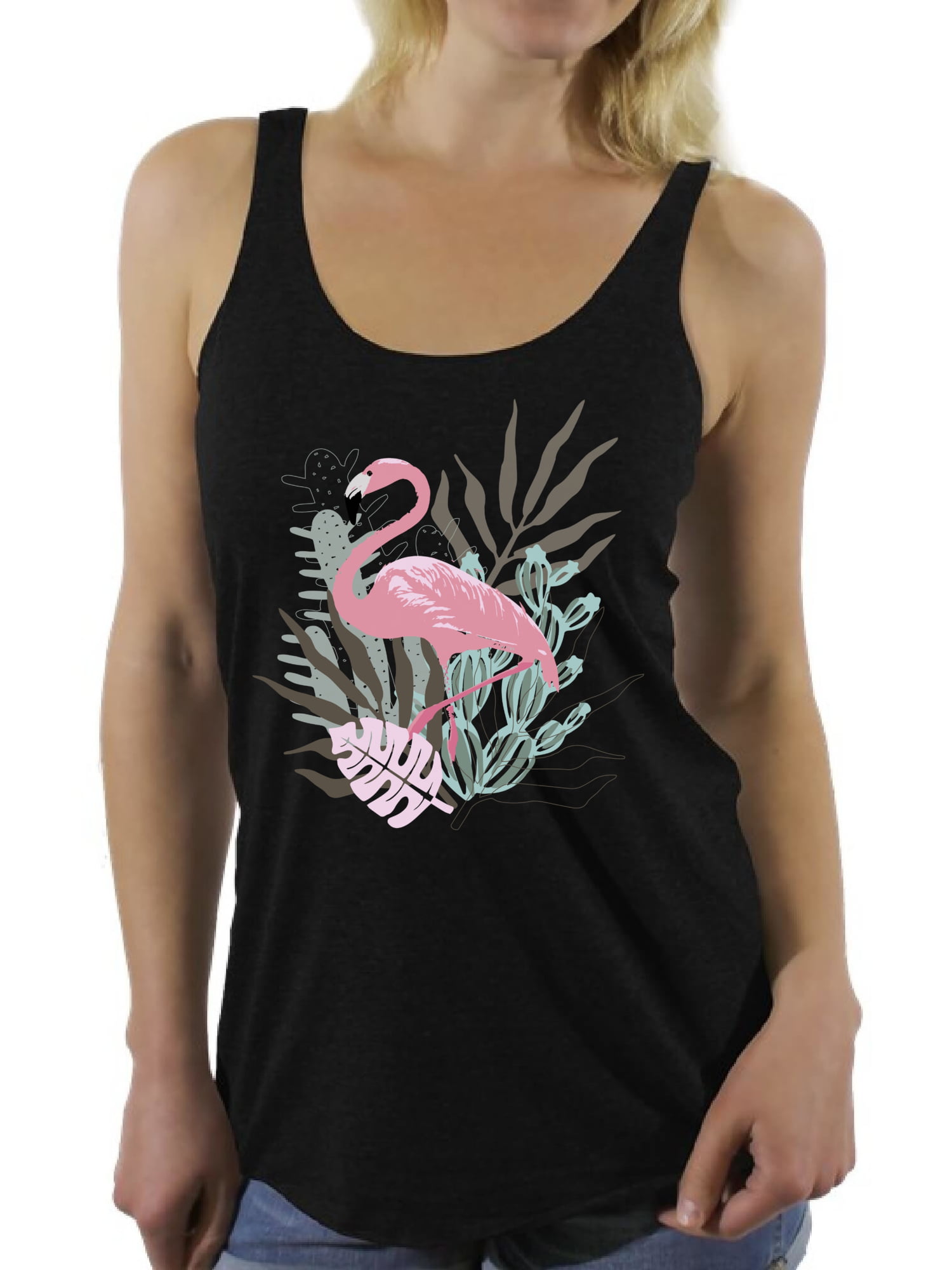 Awkward Styles Floral Flamingo Racerback Tank Top T-Shirt for Her ...