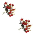 thumbnail image 1 of mmirethe 1/2/3/5 2x Fausses Roses Haute Plasticité Large Gamme d'Applications Motif Tridimensionnel Multi-Couleur Rouge et Blanc 2 Pcs, 1 of 6