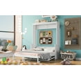 thumbnail image 3 of Newest Queen Size Murphy Bed with Shelf, White Cabinet Bed Includes Work Surface, Modern Fold-Down Bed Ideal for Home Office or Guest Room, 3 of 16