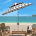 thumbnail image 2 of SAFAVIEH Outdoor Collection Iris Fashion Line 9-Foot Umbrella Grey/White, 2 of 6