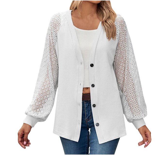 Moda mujer manga larga sólido cuello pico Hallowout botón Casual camiseta Tops blusa Fridja bvmnju2609