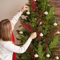 thumbnail image 3 of 32 púas para árbol de Navidad con purpurina, tallos de agujas de pino artificiales con ramas de bayas rojas y verdes, púas florales navideñas brillantes con ramitas rizadas para manualidades de decora, 3 of 6
