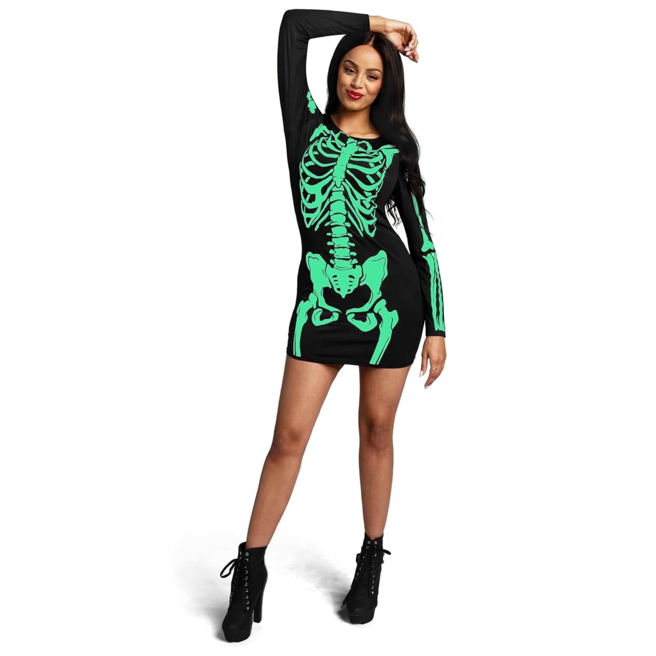 green skeleton dress Black Skeleton Tunic Dress