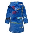 thumbnail image 3 of Paokuoon Kids Pajamas Flannel Robe Toddler Soft Hooded Cartoon Printed Fall Winter Printing Sleepwear for 2-13 Years, 3 of 6