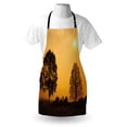 thumbnail image 3 of Tree Apron Desert Tree on Sunset Sunny Hot Summer Day Safari Horizon Scenery Picture Print, Unisex Kitchen Bib Apron with Adjustable Neck for Cooking Baking Gardening, Orange Brown, by Ambesonne, 3 of 3