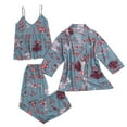 thumbnail image 2 of BONIXOOM Matching Christmas Pajamas For Couples Christmas Pajamas Women Sleepwear None Short Sleeve Printed Sleepwear Sets Blue XL, 2 of 9