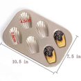 thumbnail image 3 of 2 Pack Madeleine Mold Cake Pan, Non-Stick Heavy Duty Shell Madeline Bakeware for Oven Baking (Champagne Gold), 3 of 5
