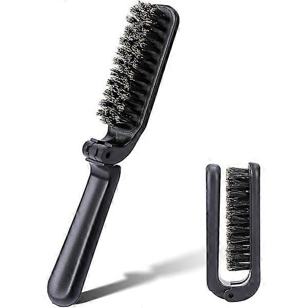 Travel Brush, Folding Brush with Portable Bristles, Folding Pocket Brush, Anti-Static Brush, Mini Beard Brush, Portable