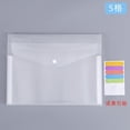 thumbnail image 1 of Nvzi Paquete de 2 carpetas de plástico transparentes para documentos con 5 bolsillos, sobres para archivos con bolsillo para etiquetas y botón a presión, tamaño carta/A4, color blanco, 1 of 3