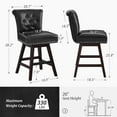 thumbnail image 6 of Dycanpo 26" Swivel Bar Stools Set of 2 with Back & Footrest, Counter Stools for Kitchen ,Black-Faux Leather, 6 of 11