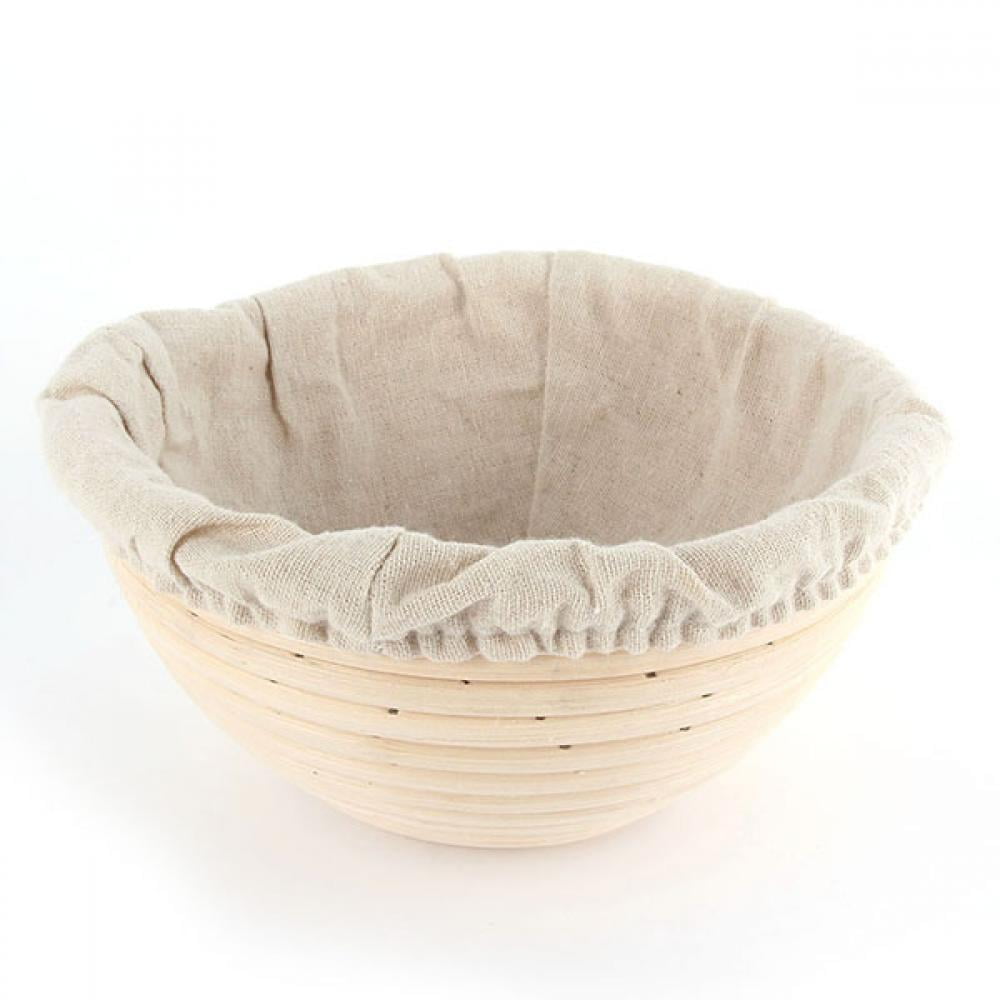 5inch Round Various Size Choose Round Oval Brotform Banneton Bread Proofing Basket Natural Rattan Proving Baskets with Linen Liner Cloth 