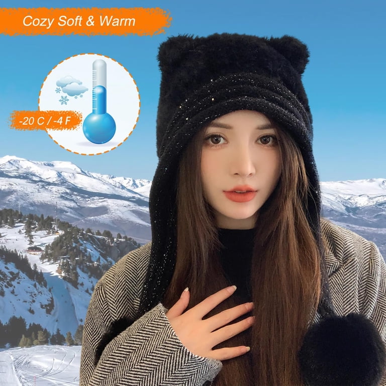 Holzlrgus Women Winter Sherpa Beanie Hats Knit Ear Flaps  display picture 1
