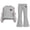 Gray, variant on CYRBOKO Girls Long Sleeve Top and Flared Pants Sets, Stretchy Casual 2-Piece Pullover Kids Outfit Set Gray Size 10-12 T