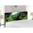 thumbnail image 2 of Natural Cave Headboard, Punkevni Cave in Czech Republic European Geological Formation Myst Hole Landscape, Upholstered Decorative Metal Bed Headboard with Memory Foam, Full Size, Green, by Ambesonne, 2 of 4