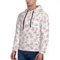 thumbnail image 3 of Wukai Floral Print Men Hoodies Fleece Sweatshirts Long Sleeve Sweaters Pullover Fall Outfits Winter Clothes-Small, 3 of 7